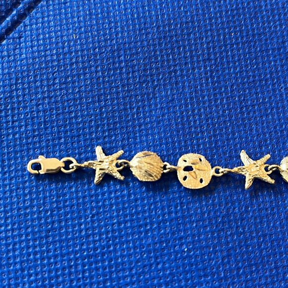 14k GOLD beach themed bracelet - Picture 5 of 7